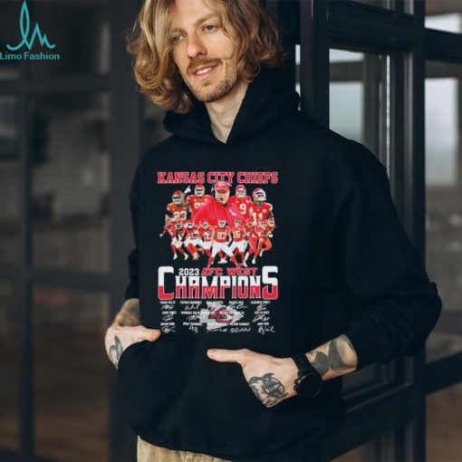 Official Kansas City Chiefs 2023 AFC West Champions Bowl Signatures Shirt
