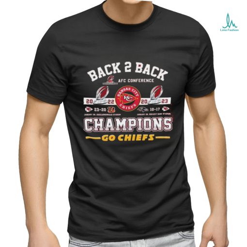 Official Kansas City Chiefs Back 2 Back 2022 2023 AFC Conference Champions Go Chiefs Shirt