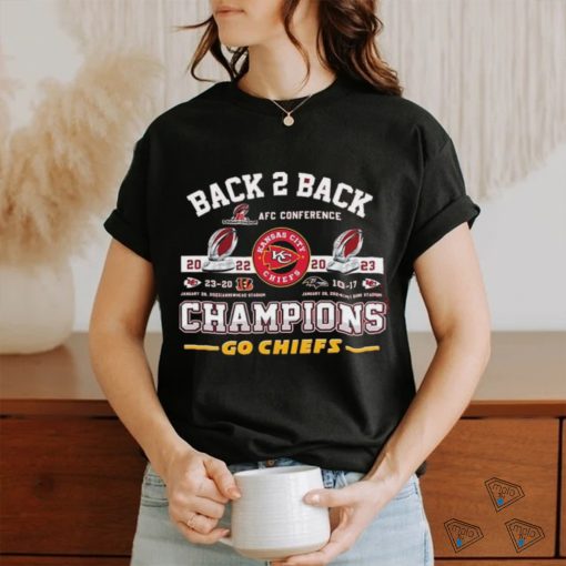 Official Kansas City Chiefs Back 2 Back 2022 2023 AFC Conference Champions Go Chiefs Shirt