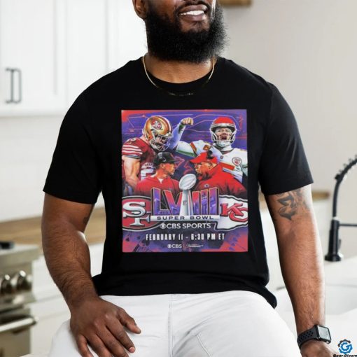 Official Kansas City Chiefs Vs San Francisco 49ers Two Teams Remain One Crowned Super Bowl LVIII In Las Vegas February 11th 2024 Classic T Shirt