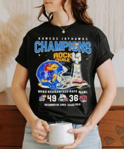 Official Kansas Jayhawks Champions Rock Chalk 2023 Guaranteed Rate Bowl 49 36 Shirt