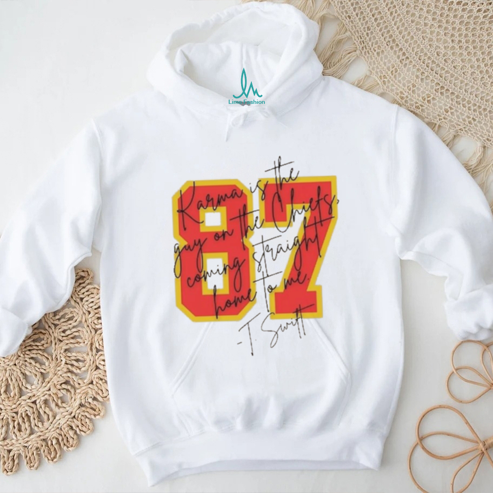 Official Karma Is The Guy On The Chiefs Shirt American Football Shirt Chiefs Jersey Shirt Travis Kelce Swift Shirt Official Karma Is The Guy On The Chiefs Shirt American Football Shirt Chiefs Jersey Shirt Travis Kelce Swift Shirt