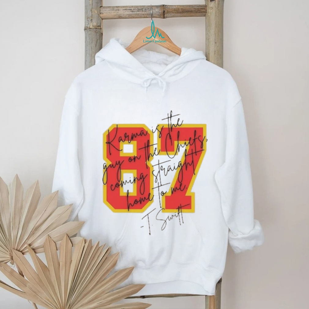 Official Karma Is The Guy On The Chiefs Shirt American Football Shirt Chiefs Jersey Shirt Travis Kelce Swift Shirt Official Karma Is The Guy On The Chiefs Shirt American Football Shirt Chiefs Jersey Shirt Travis Kelce Swift Shirt