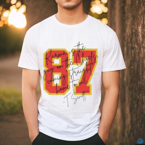 Official Karma Is The Guy On The Chiefs Shirt American Football Shirt Chiefs Jersey Shirt Travis Kelce Swift Shirt
