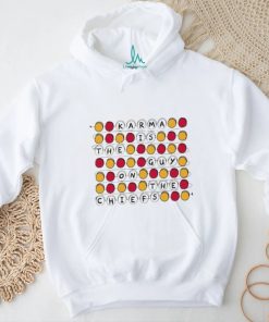 Official Karma Is The Guy On The Chiefs Shirt Kansas City Chiefs Shirt Go Taylors Boyfriend Sweatshirt Red Football Jersey Tee Kelce Swift Shirt