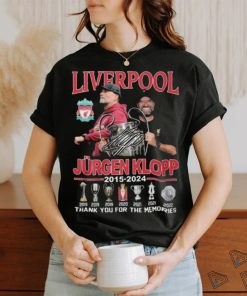 Official Liverpool Jurgen Klopp 2015 – 2024 Signature Thank You For The Memories T Shirt