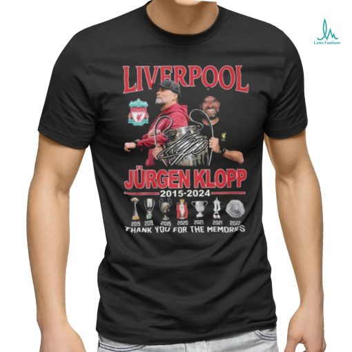 Official Liverpool Jurgen Klopp 2015 – 2024 Signature Thank You For The Memories T Shirt
