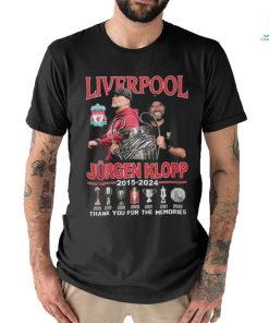 Official Liverpool Jurgen Klopp 2015 – 2024 Signature Thank You For The Memories T Shirt