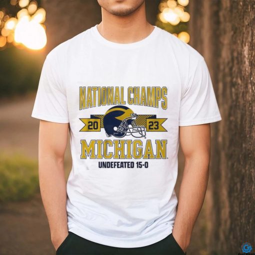 Official Michigan Football National Champions Arched Helmet Shirt