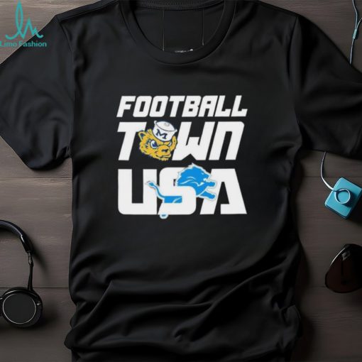 Official Michigan Wolverines And Detroit Lions Football Town USA T shirt