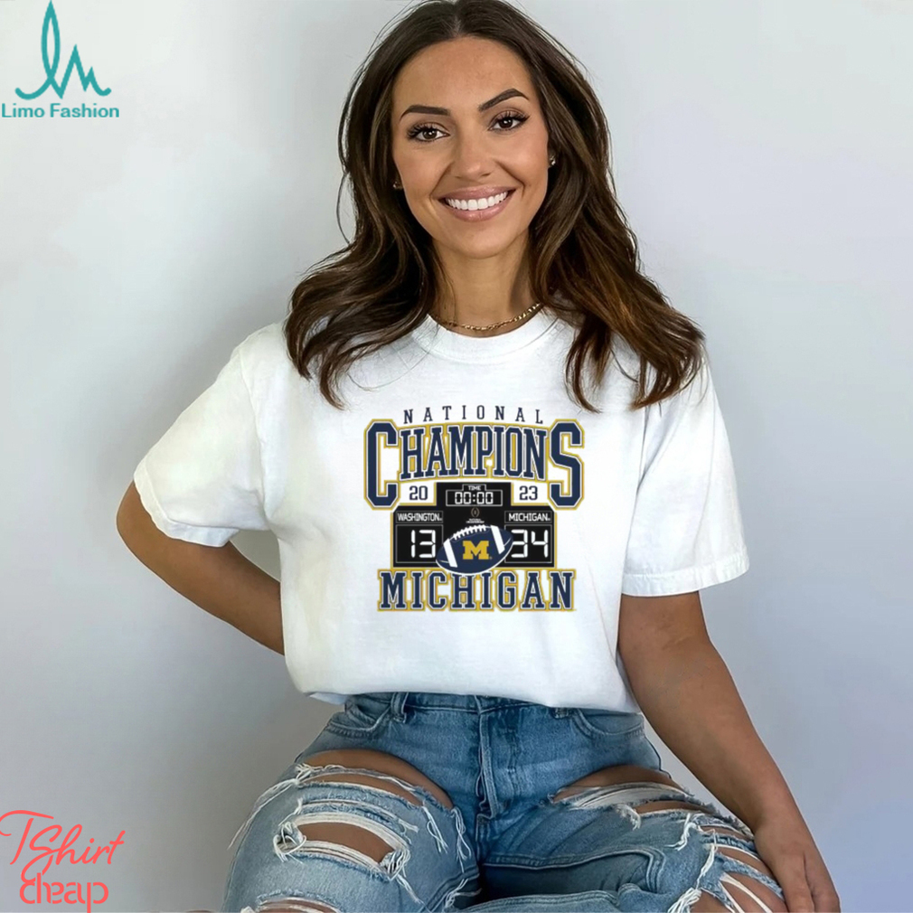 Official Michigan Wolverines College Football Playoff 2023 National Champions Scoreboard Shirt Official Michigan Wolverines College Football Playoff 2023 National Champions Scoreboard Shirt
