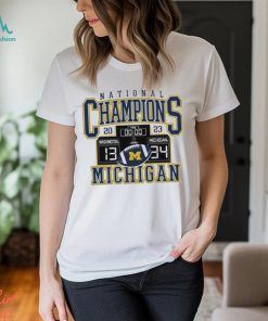 Official Michigan Wolverines College Football Playoff 2023 National Champions Scoreboard Shirt