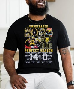 Official Michigan Wolverines Undefeated 2024 Rose Bowl Champions Perfect Season 14 0 Signatures Shirt