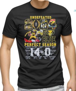 Official Michigan Wolverines Undefeated 2024 Rose Bowl Champions Perfect Season 14 0 Signatures Shirt