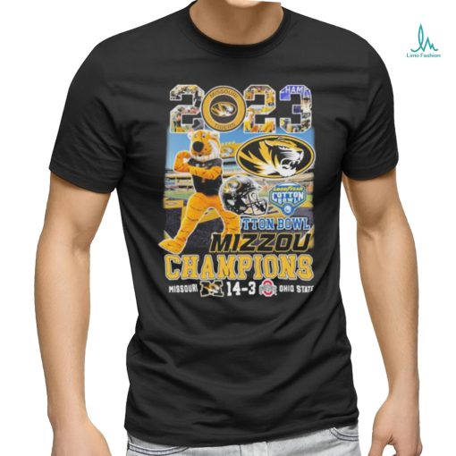 Official Missouri Tigers Mascot 2023 Goodyear Cotton Bowl Champions Shirt