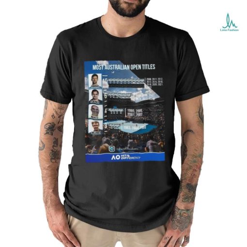 Official Most Australian open titles 2024 tennis shirt