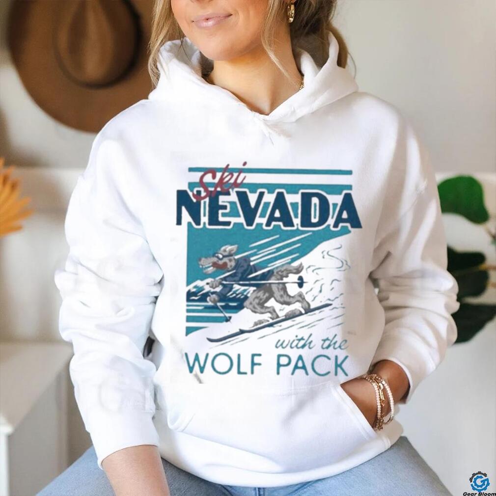 Official Nevada Ski With The Wolf Pack Retro Shirt Official Nevada Ski With The Wolf Pack Retro Shirt