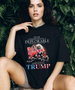 Official Never Underestimate A Deplorable Who Is A Fan Of Iron Maiden And Loves Trump Signatures Shirt