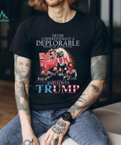 Official Never Underestimate A Deplorable Who Is A Fan Of Iron Maiden And Loves Trump Signatures Shirt