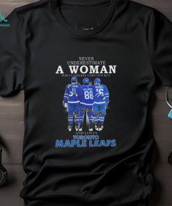 Official Never Underestimate A Woman Who Understands Hockey And Loves Toronto Maple Leafs 2024 Signatures Shirt