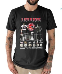 Official New England Patriots Legends Tom Brady And Bill Belichick Thank You For The Memories Signatures Shirt