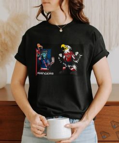 Official New York Rangers VS Washington Capitals NHL 2024 mascot cartoon hockey shirt