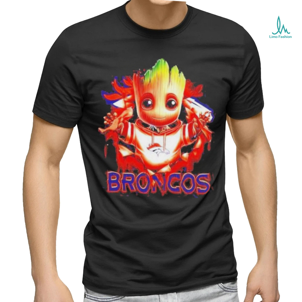 Official Nfl Denver Broncos Baby Groot Shirt Official Nfl Denver Broncos Baby Groot Shirt