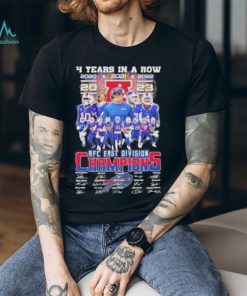 Official Official Buffalo Bills 4 Years In A Row 2020 2024 AFC East Division Champions Signature T Shirt