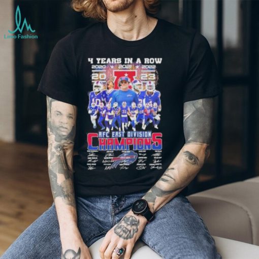 Official Official Buffalo Bills 4 Years In A Row 2020 2024 AFC East Division Champions Signature T Shirt