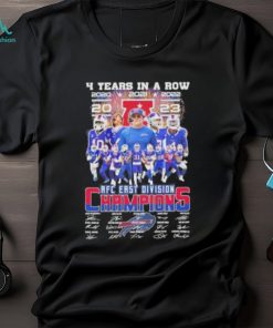 Official Official Buffalo Bills 4 Years In A Row 2020 2024 AFC East Division Champions Signature T Shirt