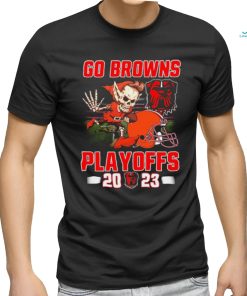 Official Official Cleveland Football Go Browns Skull Mascot Playoffs 2023 Shirt