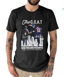 Official Official The Goat Tom Brady And Bill Belichick New England Patriots Thank You For The Memories Signatures Shirt