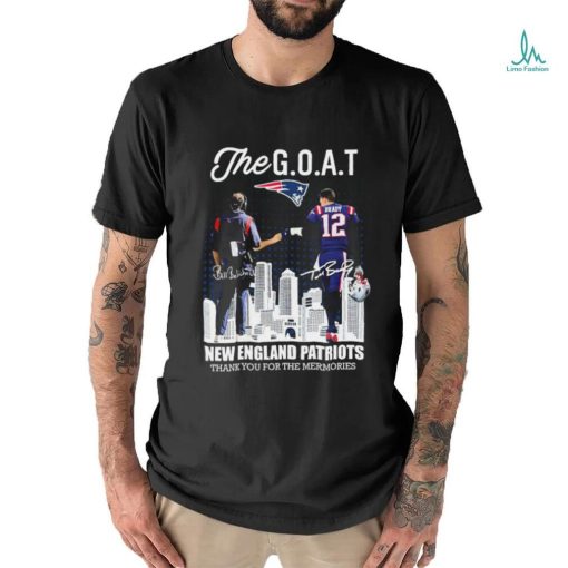 Official Official The Goat Tom Brady And Bill Belichick New England Patriots Thank You For The Memories Signatures Shirt