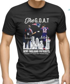 Official Official The Goat Tom Brady And Bill Belichick New England Patriots Thank You For The Memories Signatures Shirt