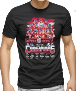 Official Ole Miss Rebels Team 2023 2024 Peach Bowl Champions Signatures Shirt