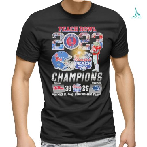 Official Peach Bowl 2023 Ole Miss Rebels Champions 38 25 Penn State Shirt