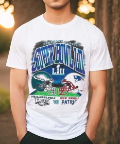 Official Philadelphia Eagles Vs New England Patriots Super Bowl Lvii Helmet Shirt
