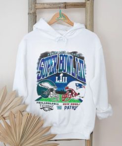 Official Philadelphia Eagles Vs New England Patriots Super Bowl Lvii Helmet Shirt