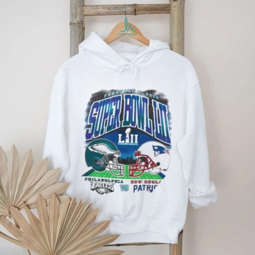 Official Philadelphia Eagles Vs New England Patriots Super Bowl Lvii Helmet Shirt