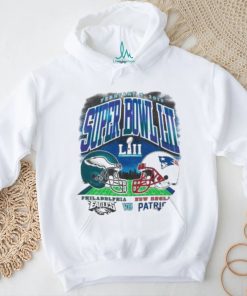 Official Philadelphia Eagles Vs New England Patriots Super Bowl Lvii Helmet Shirt