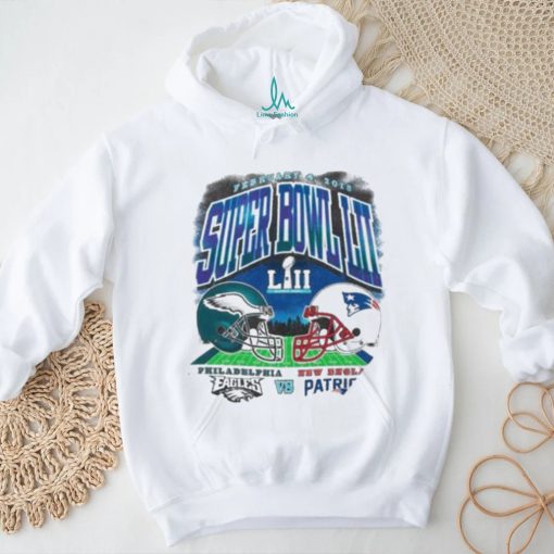 Official Philadelphia Eagles Vs New England Patriots Super Bowl Lvii Helmet Shirt