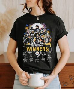 Official Pittsburgh Steelers Team 2023 2024 NFC Wild Card Winners Signatures Shirt