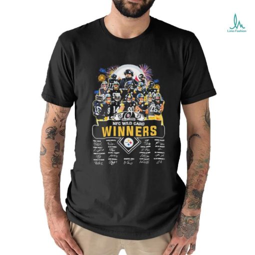 Official Pittsburgh Steelers Team 2023 2024 NFC Wild Card Winners Signatures Shirt