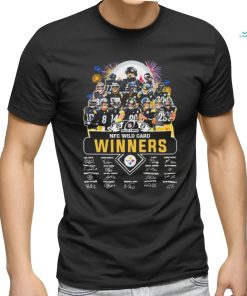Official Pittsburgh Steelers Team 2023 2024 NFC Wild Card Winners Signatures Shirt