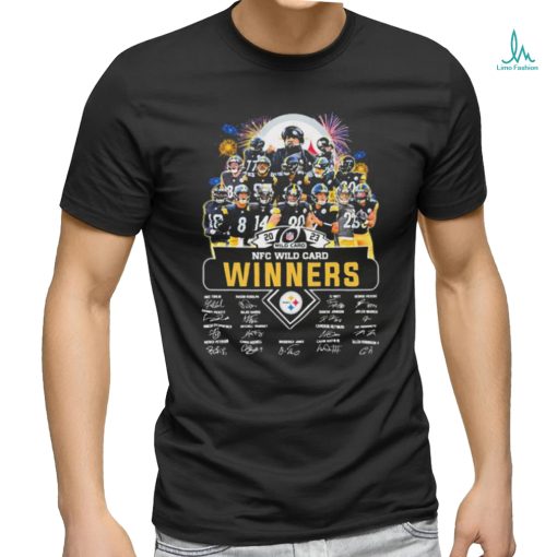 Official Pittsburgh Steelers Team 2023 2024 NFC Wild Card Winners Signatures Shirt