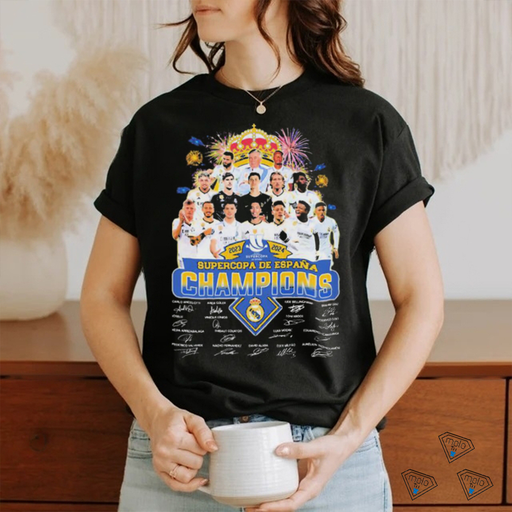 Official Real Madrid 2023 2024 Supercopa De Espana Champions Signatures Shirt Official Real Madrid 2023 2024 Supercopa De Espana Champions Signatures Shirt
