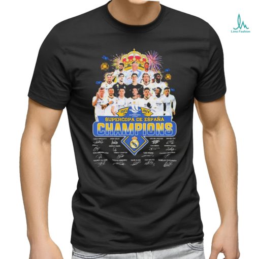 Official Real Madrid 2023 2024 Supercopa De Espana Champions Signatures Shirt