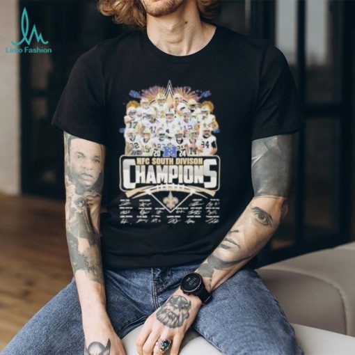 Official Saints 2024 NFC South Division Champions Signatures T Shirt