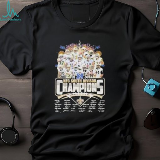 Official Saints 2024 NFC South Division Champions Signatures T Shirt