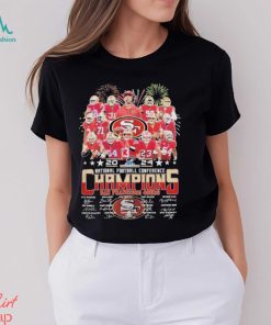 Official San Francisco 49Ers 2024 Championship National Football Conference Champions Signatures Shirt